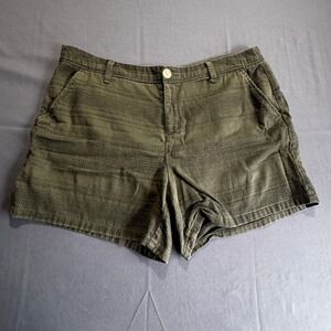Liz Claiborne Classic Olive Green Textured Striped Shorts Women's Size‎ 12